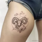 Интимное тату на фото - Zodiac sign tattoo on the hip style raw stylize fa eb cb af _1_2 - 080224 tatufoto.com 594