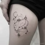 Интимное тату на фото - Zodiac sign tattoo on the hip style raw stylize fa eb cb af _1_2_3 - 080224 tatufoto.com 595