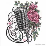 Татуировка про радио - Realistic rendition of a retro microphone entwined w aba dd ed cdd _1 - 130224 tatufoto.com 082