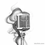 Татуировка про радио - Realistic rendition of a retro microphone with intri dcf ecb c ba ffaea - 130224 tatufoto.com 084