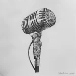 Татуировка про радио - Realistic sketch of a retro microphone with intricat d e cb dfdfae _1_2 - 130224 tatufoto.com 090