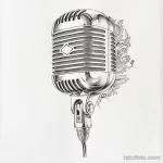 Татуировка про радио - Realistic sketch of a retro microphone with ornate p aae f e af dbca - 130224 tatufoto.com 091
