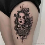 Татуировка про радио - Realistic tattoo concept of a vintage radio set surr bee db bb abf - 130224 tatufoto.com 110