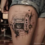 Татуировка про радио - Realistic tattoo concept of a vintage radio set surr cfc ab b dddee - 130224 tatufoto.com 111