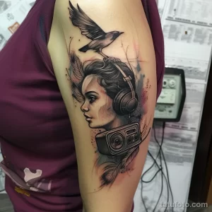Татуировка про радио - Realistic tattoo design incorporating a radio antenn bd a a afaabcb - 130224 tatufoto.com 121