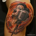 Татуировка про радио - Realistic tattoo design showcasing a retro microphon bb db ff ebd da _1_2 - 130224 tatufoto.com 136