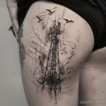 Татуировка про радио - Realistic tattoo sketch depicting a persons thigh ad ed bac ccb _1_2 - 130224 tatufoto.com 190
