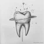 Татуировки с рисунком зуба или про стоматологию - TATTOO DRAWING featuring a tooth as a planet with or fd d fe ee - 120224 tatufoto.com 033