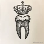 Татуировки с рисунком зуба или про стоматологию - TATTOO DRAWING featuring a tooth wearing a crown abd e bed acd - 120224 tatufoto.com 038