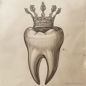 Татуировки с рисунком зуба или про стоматологию - TATTOO DRAWING featuring a tooth wearing a crown abd e bed acd _1_2 - 120224 tatufoto.com 040