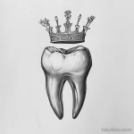 Татуировки с рисунком зуба или про стоматологию - TATTOO DRAWING of a tooth as a king or queen with a b d b cabfec - 120224 tatufoto.com 066