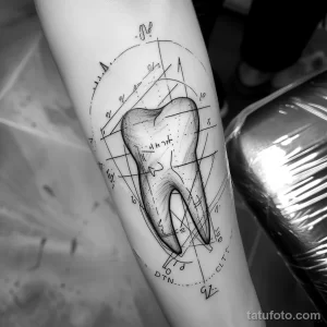 Татуировки с рисунком зуба или про стоматологию - TATTOO DRAWING of a tooth as a mathematician solving dddc efa b e accf - 120224 tatufoto.com 072