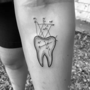 Татуировки с рисунком зуба или про стоматологию - TATTOO DRAWING of a tooth as a mathematician solving dddc efa b e accf _1 - 120224 tatufoto.com 073