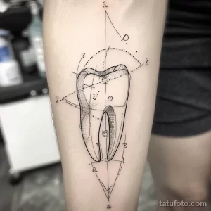 Татуировки с рисунком зуба или про стоматологию - TATTOO DRAWING of a tooth as a mathematician solving dddc efa b e accf _1_2 - 120224 tatufoto.com 074