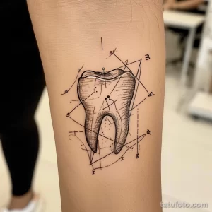 Татуировки с рисунком зуба или про стоматологию - TATTOO DRAWING of a tooth as a mathematician solving dff ad cd d edfac - 120224 tatufoto.com 075