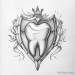 Татуировки с рисунком зуба или про стоматологию - TATTOO DRAWING of a tooth being protected by a shiel ccb c fd ccdef _1 - 120224 tatufoto.com 102