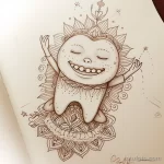 Татуировки с рисунком зуба или про стоматологию - TATTOO DRAWING of a tooth doing yoga promoting balan ee dd a afdae _1_2 - 120224 tatufoto.com 107
