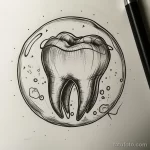 Татуировки с рисунком зуба или про стоматологию - TATTOO DRAWING of a tooth inside a protective bubble bdc b c aef aae _1 - 120224 tatufoto.com 127