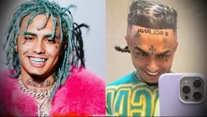Коллаж из двух фотографий: XXXTentacion с татуировками на лице и шее и Ski Mask the Slump God с татуировками на лице и голове.