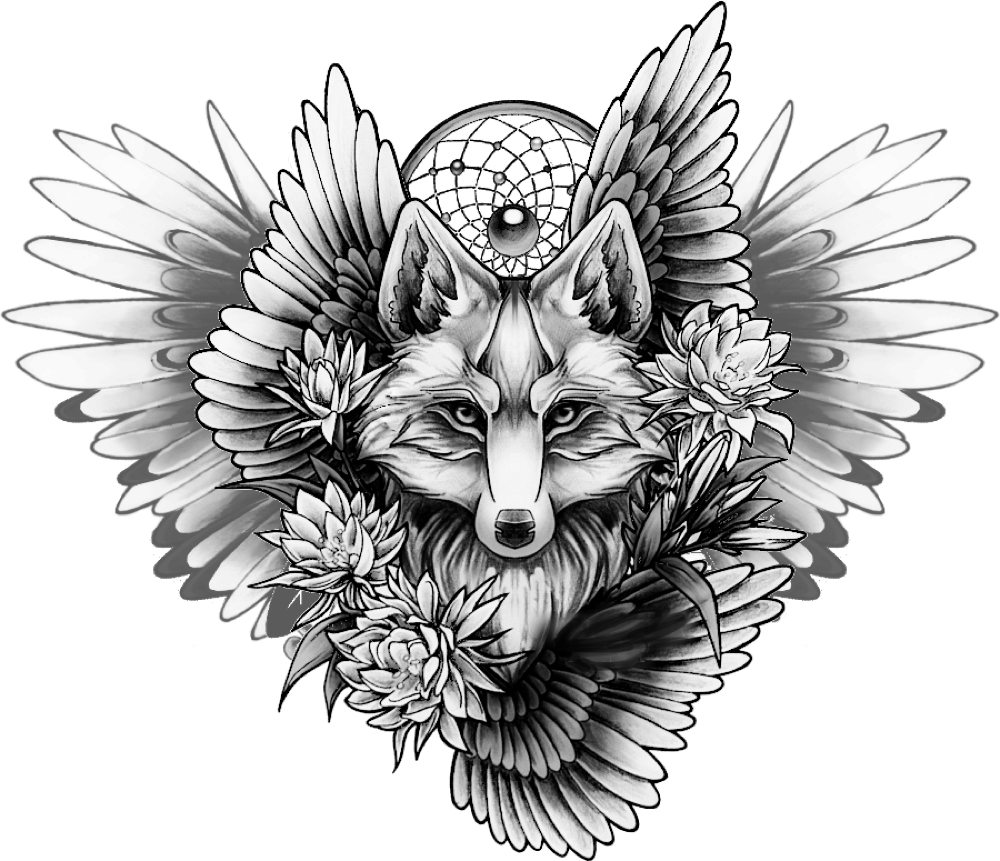 Черно-белые и графические татуировки тату 3
