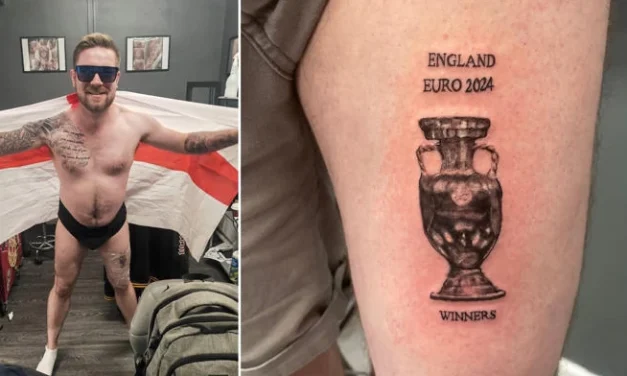 England-Fan macht sich „Euro 2024 Gewinner“-Tattoo – Keine Reue nach Niederlage