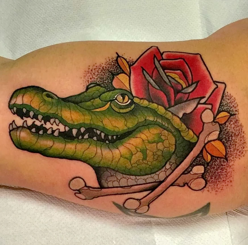Фото пример рисунка тату с аллигатором - 090924 tatufoto.com 23