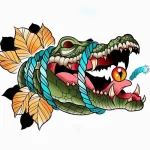 Фото пример рисунка тату с аллигатором - 090924 tatufoto.com 35