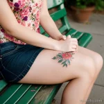 00022-Girl with floral tattoo on arm, pensive look, sitting on a bench alone 1464492531 tatufoto.com 022 tatufoto.com 022