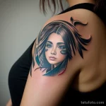 00031-Beautiful girl with abstract tattoo on her arm, lost in thought, dim background 1464492540 tatufoto.com 028 tatufoto.com 028