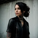 00043-Stylish girl with half-sleeve tattoo, feeling out of place, dark setting 1464492554 tatufoto.com 038 tatufoto.com 038