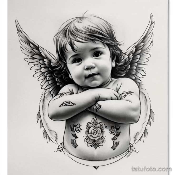 00074-redraw_tattoo_sketches_on_a_white_sheet_into_a_colorful_angel_baby_tattoo_sketch,_using_vibrant_colors_with_a_watercolor_effect,_1920317761