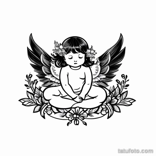 00087-redraw_tattoo_sketches_on_a_white_sheet_into_a_soft_pastel_angel_baby_tattoo_sketch,_with_light_colors,_smooth_transitions,_gent_2137147469