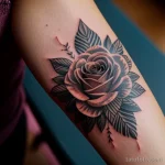 00089-Woman with floral tattoo on arm, thoughtful at a friend's gathering 1464492600 tatufoto.com 075 tatufoto.com 075
