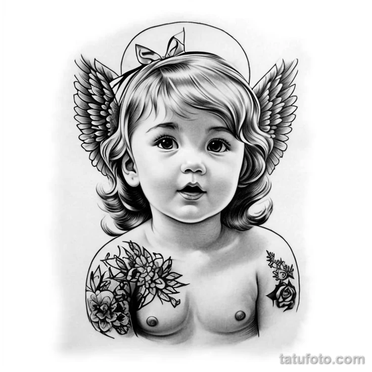 00094-redraw_tattoo_sketches_on_a_white_sheet_into_a_vintage_angel_baby_tattoo_sketch,_with_cross-hatching,_detailed_line_work,_slight_1920317781
