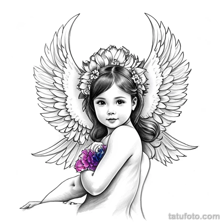 00107-redraw_tattoo_sketches_on_a_white_sheet_into_a_colorful_angel_baby_tattoo_sketch,_using_vibrant_colors_with_a_watercolor_effect,_1376554831