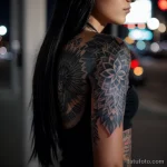 00119-Stylish girl with half-sleeve tattoo, feeling misunderstood, at night 1464492630 tatufoto.com 091 tatufoto.com 091