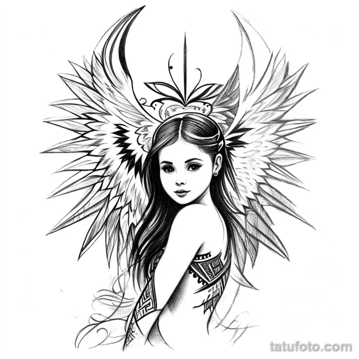00119-redraw_tattoo_sketches_on_a_white_sheet_into_a_tribal_angel_baby_tattoo_sketch,_with_bold_black_lines,_intricate_tribal_patterns_1376554843