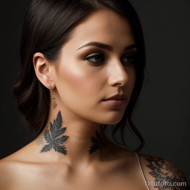 00121-Beautiful woman with shoulder tattoo, pensive look, neutral background 1464492632 tatufoto.com 093 tatufoto.com 093