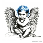 00533-make_the_angel_baby_sketch_more_abstract_with_sharp_geometric_shapes_and_bold_angles_for_a_unique,_high-contrast_design_1299457416
