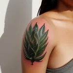 Aloe vera tattoo design with detailed texture tatufoto.com 004
