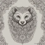 Baroque-inspired badger tattoo with ornate, decorative details. tatufoto.com 03 10 24 18