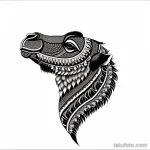 Black and white camel tattoo design tatufoto.com 023