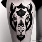 Black and white camel tattoo tatufoto.com 015