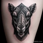 Black and white camel tattoo tatufoto.com 018