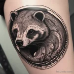 Blackwork badger tattoo with bold black ink and strong contrasts. tatufoto.com 03 10 24 15
