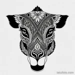 Bold blackwork camel tattoo design tatufoto.com 027