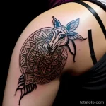 Camel tattoo design with intricate saddle tatufoto.com 033
