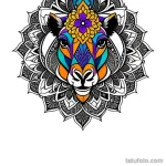 Camel tattoo draft with vibrant color splashes tatufoto.com 037