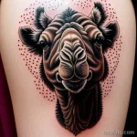 Camel tattoo in pointillism style tatufoto.com 045