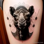 Camel tattoo in pointillism style tatufoto.com 048